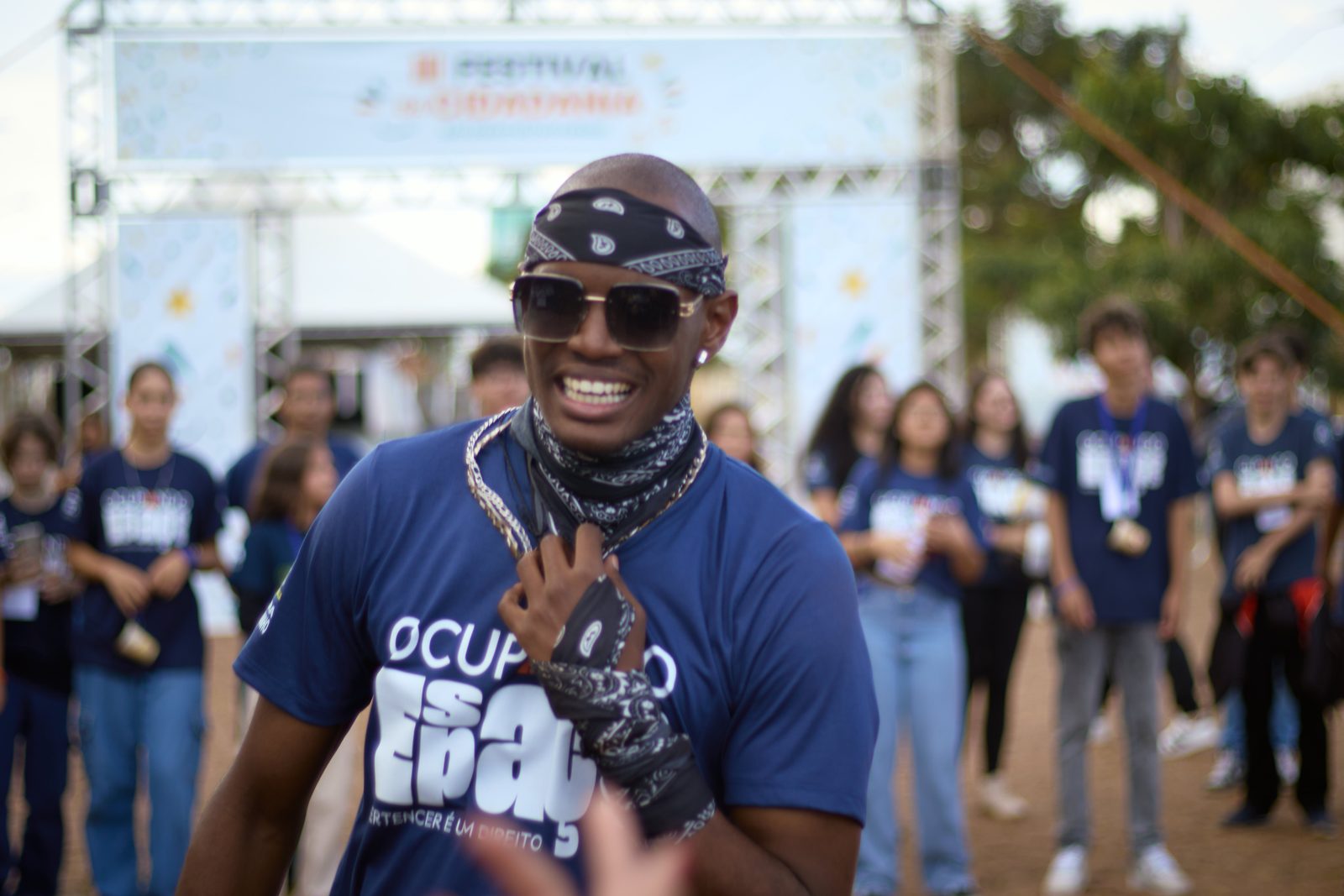 Artista na área do evento